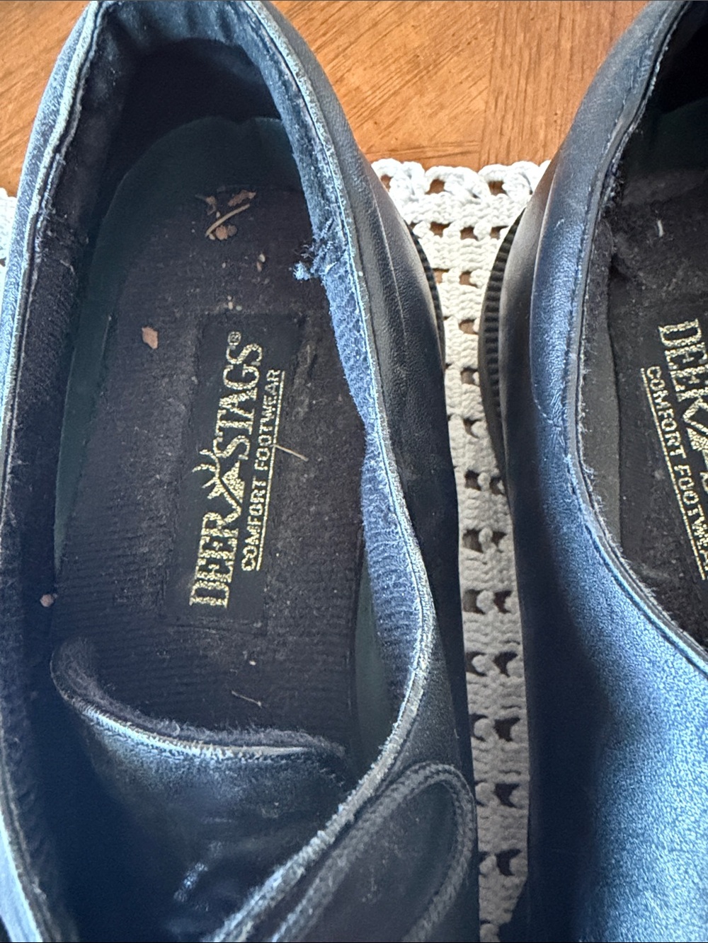 Deer Stags Black Slip-On Comfort Loafers
